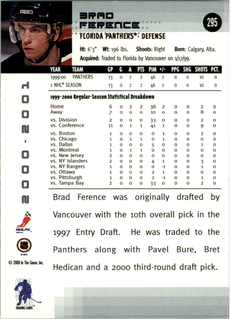 2000-01 BAP Memorabilia Hockey Card Pick 2-306 - Bild 456 von 474