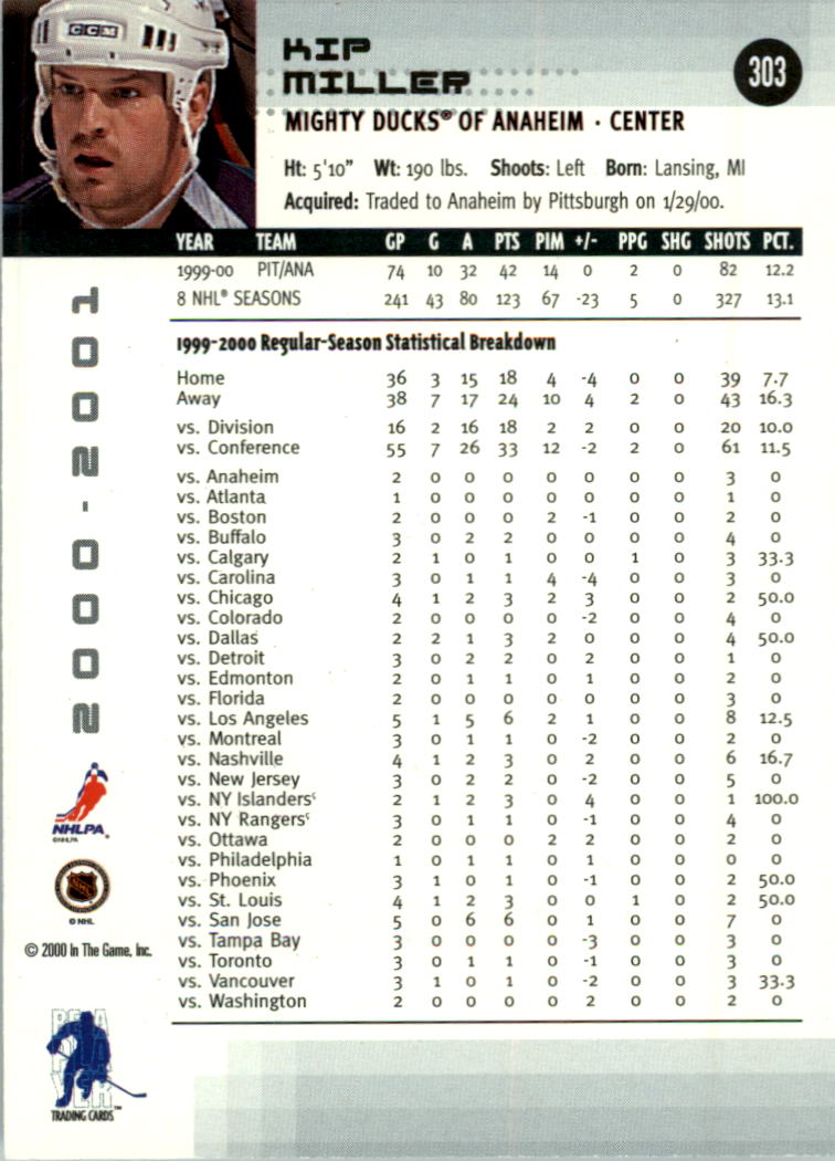 2000-01 BAP Memorabilia Hockey Card Pick 2-306 - Bild 468 von 474