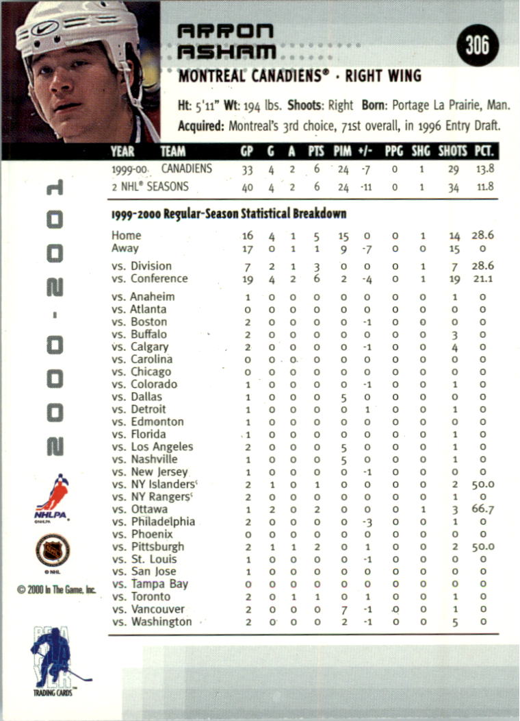2000-01 BAP Memorabilia Hockey Card Pick 2-306 - Bild 474 von 474