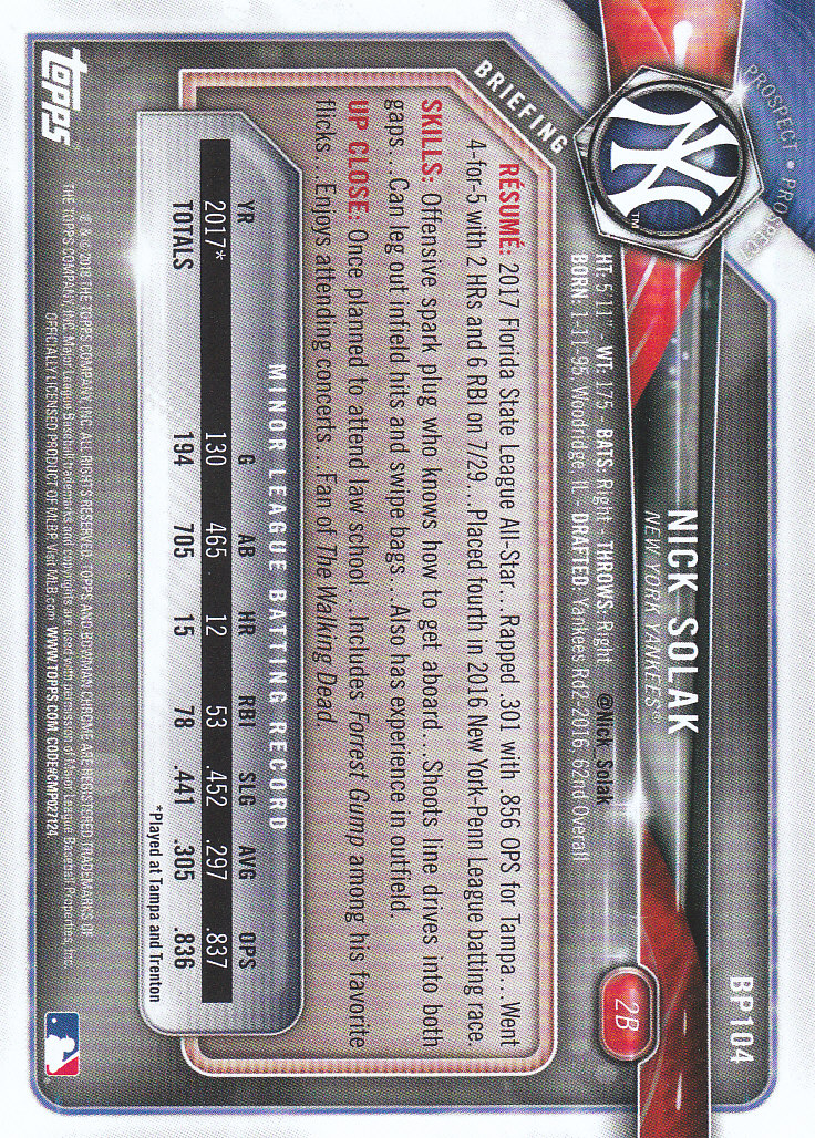 2018 Bowman Baseball Prospects and Parallel Cards - Picture 297 of 297