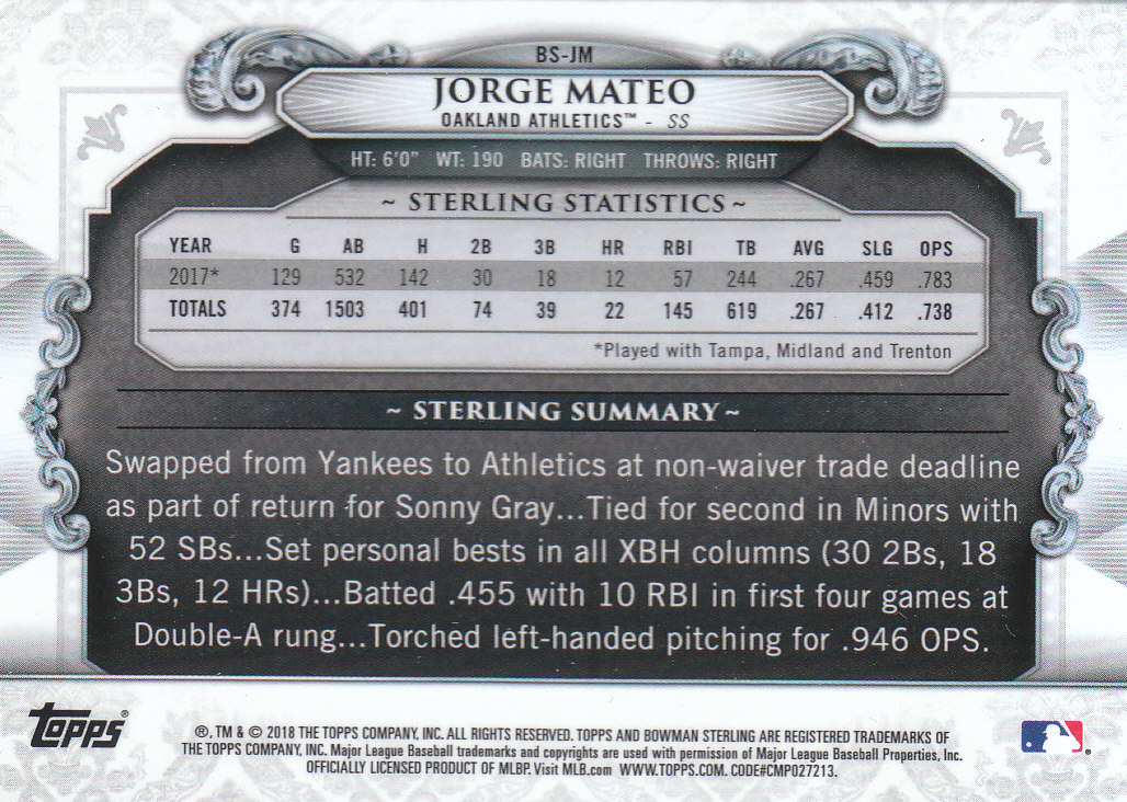 2018 Bowman Sterling Baseball - Picture 5 of 7
