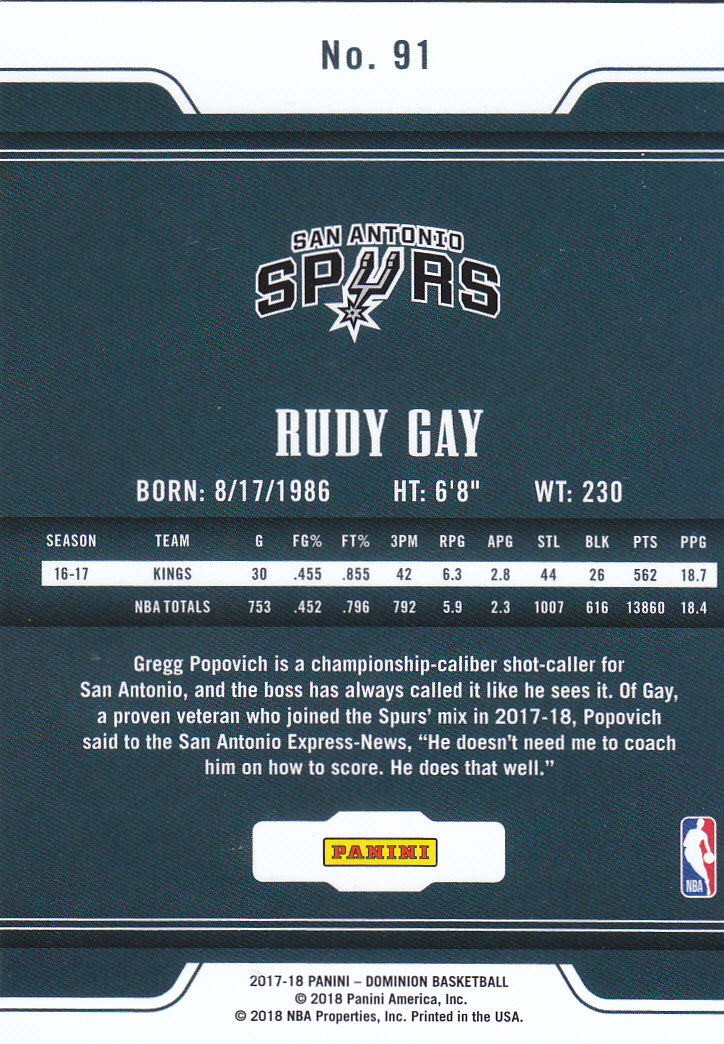 2017/2018 Panini Dominion Basketball - Bild 9 von 13