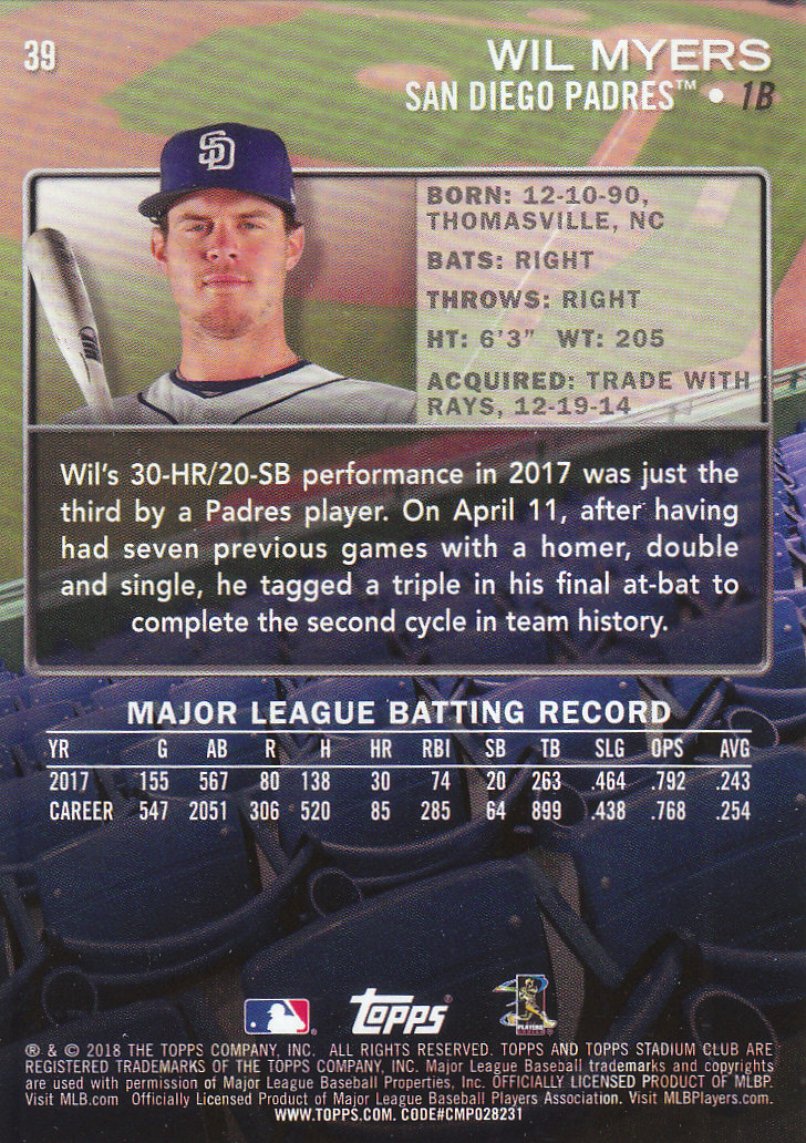 2018 Stadium Club Baseball Part 3 Parallel Cards - Picture 13 of 131