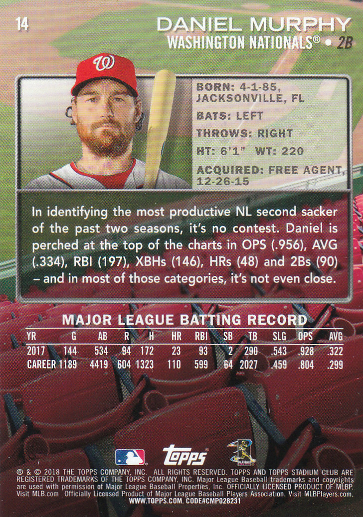 2018 Stadium Club Baseball Part 3 Parallel Cards - Picture 71 of 131