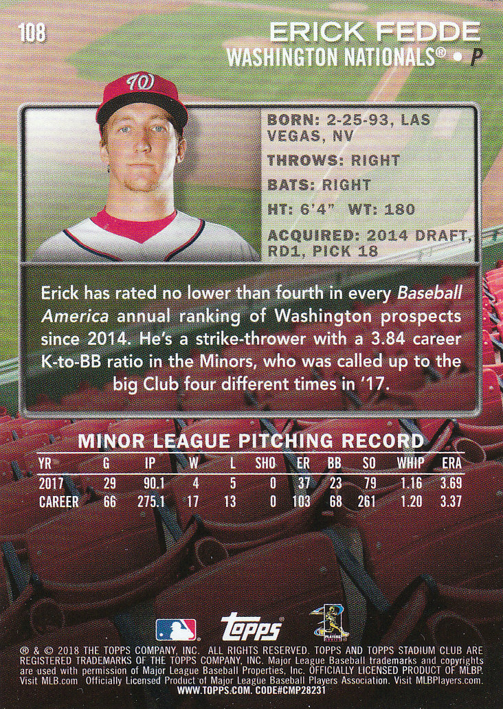 2018 Stadium Club Baseball Part 3 Parallel Cards - Picture 89 of 131