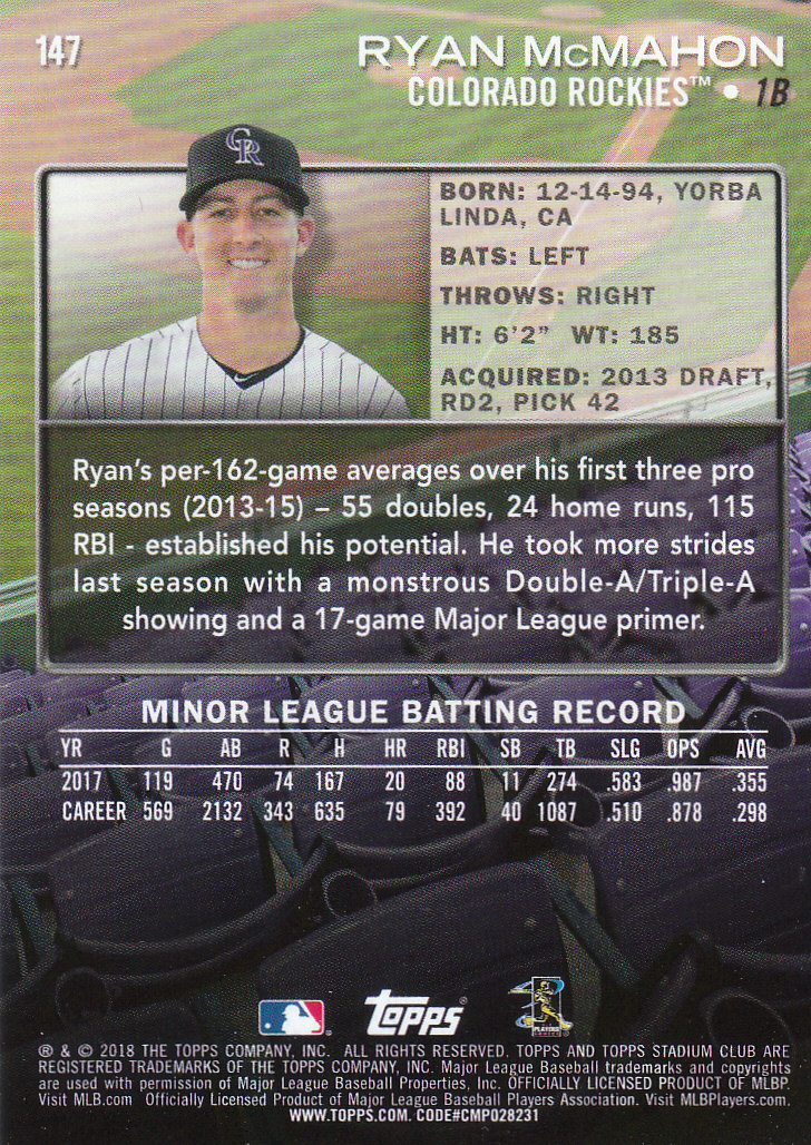 2018 Stadium Club Baseball Part 3 Parallel Cards - Picture 103 of 131