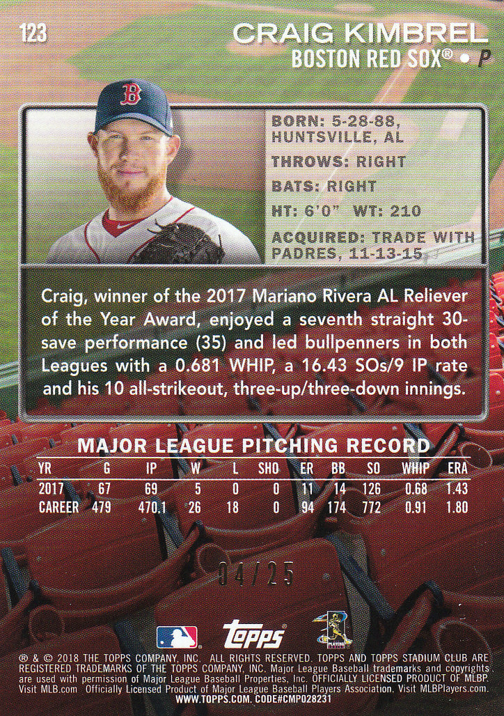 2018 Stadium Club Baseball Part 3 Parallel Cards - Picture 65 of 131