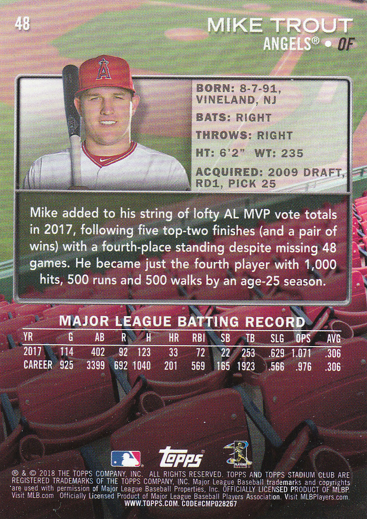 2018 Stadium Club Baseball Part 3 Parallel Cards - Picture 61 of 131