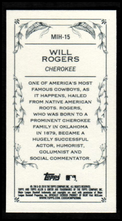 2018 Topps Allen and Ginter Mini Indigenous Heroes YOU PICK - Picture 15 of 31