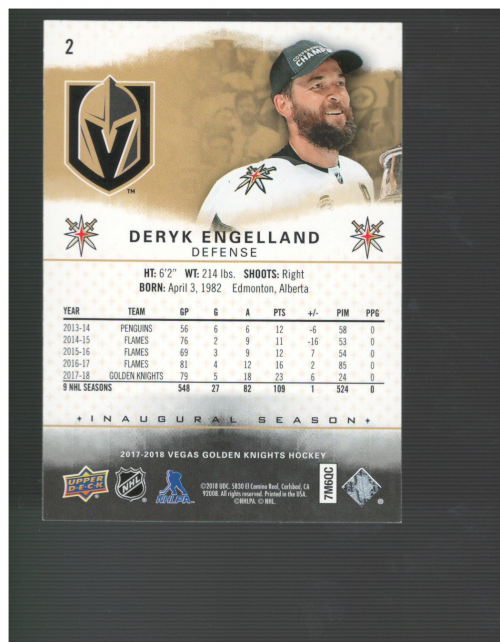 A7384- 2017-18 Upper Deck Vegas Golden Knights Hk -You Pick- 15+ FREE US SHIP