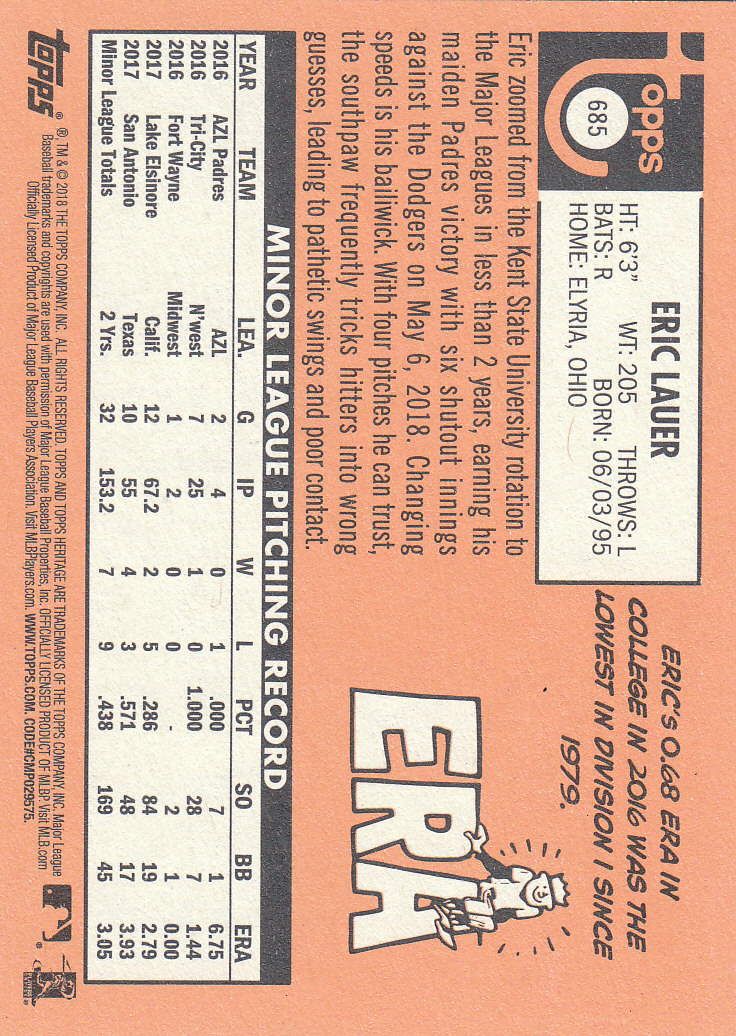 2018 Topps Heritage High Series Baseball Part 1 Main Set Cards #501 to #725 - Picture 357 of 435