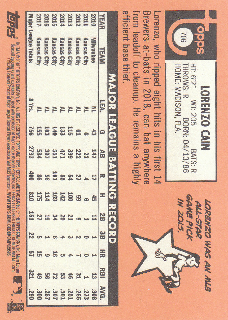 2018 Topps Heritage High Series Baseball Part 1 Main Set Cards #501 to #725 - Picture 399 of 435