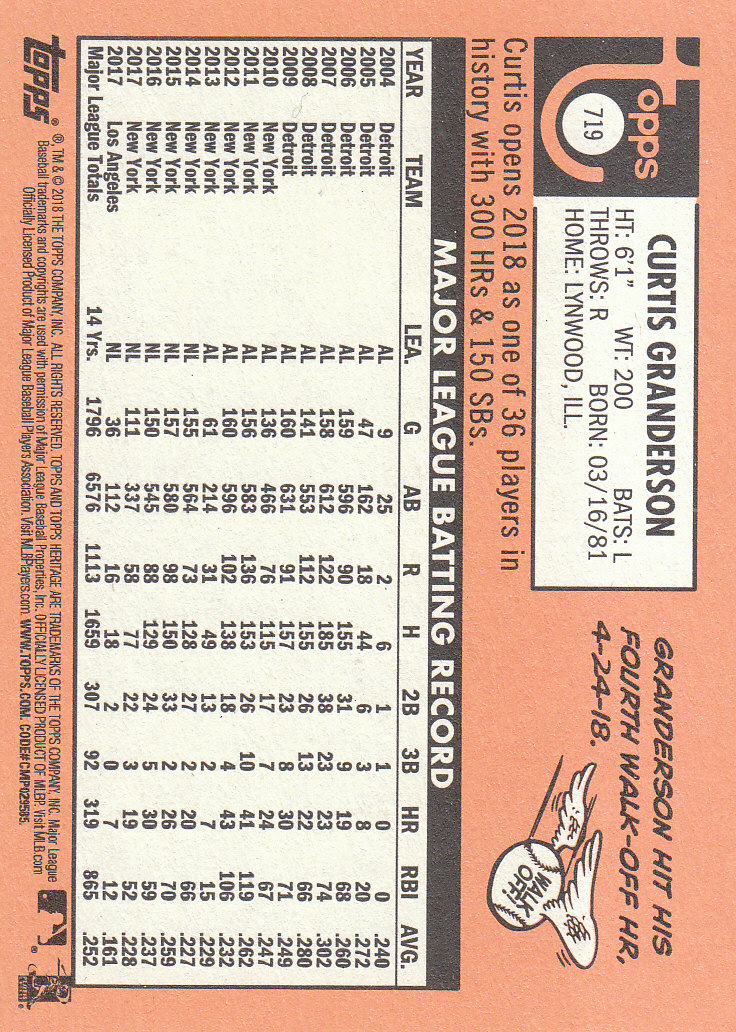 2018 Topps Heritage High Series Baseball Part 1 Main Set Cards #501 to #725 - Picture 423 of 435