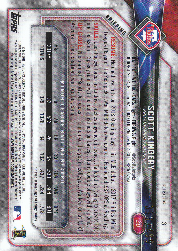 2018 Bowman Chrome Baseball Part 2 Insert, Parallel and Autograph Cards - Picture 65 of 75