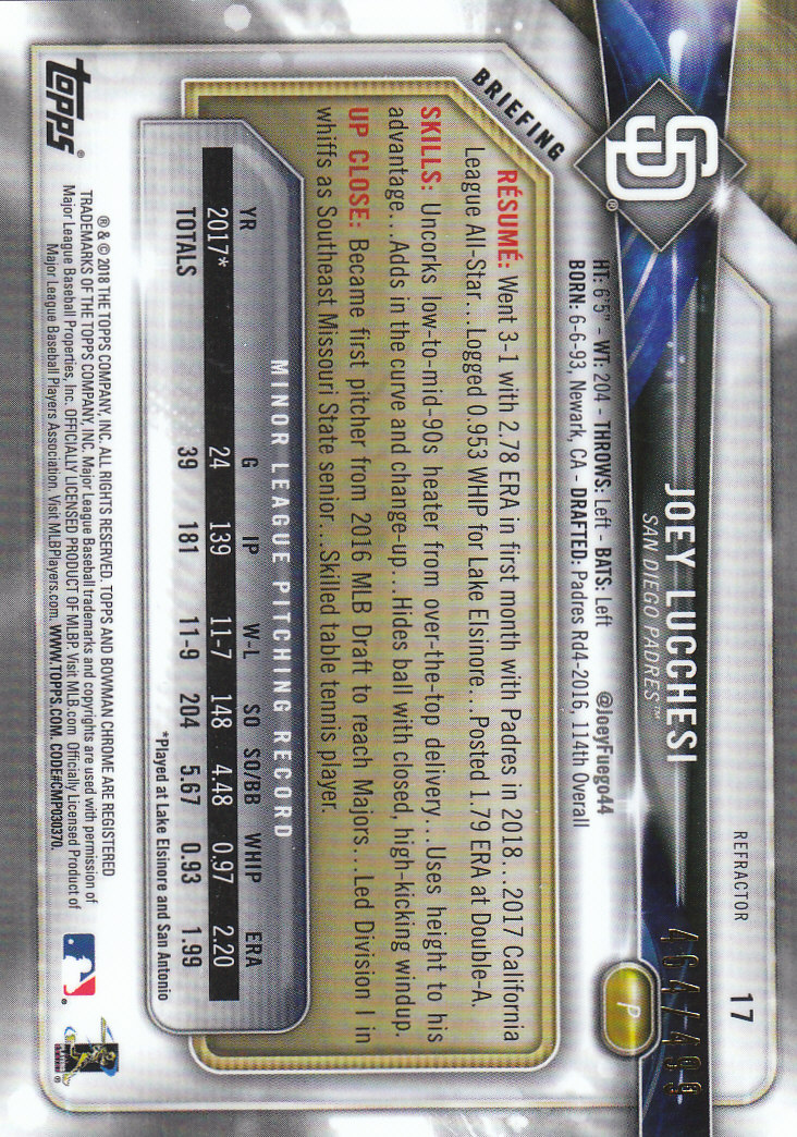 2018 Bowman Chrome Baseball Part 2 Insert, Parallel and Autograph Cards - Picture 67 of 75