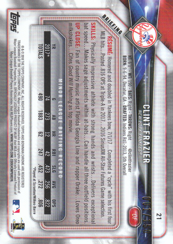 2018 Bowman Chrome Baseball Part 2 Insert, Parallel and Autograph Cards - Picture 15 of 75