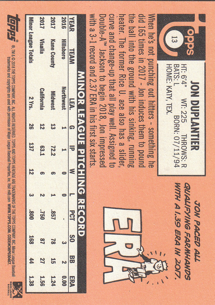 2018 Topps Heritage Minors Baseball Part 1 Main Set - Picture 21 of 369