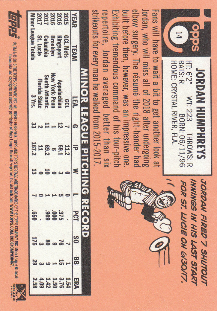 2018 Topps Heritage Minors Baseball Part 1 Main Set - Picture 23 of 369