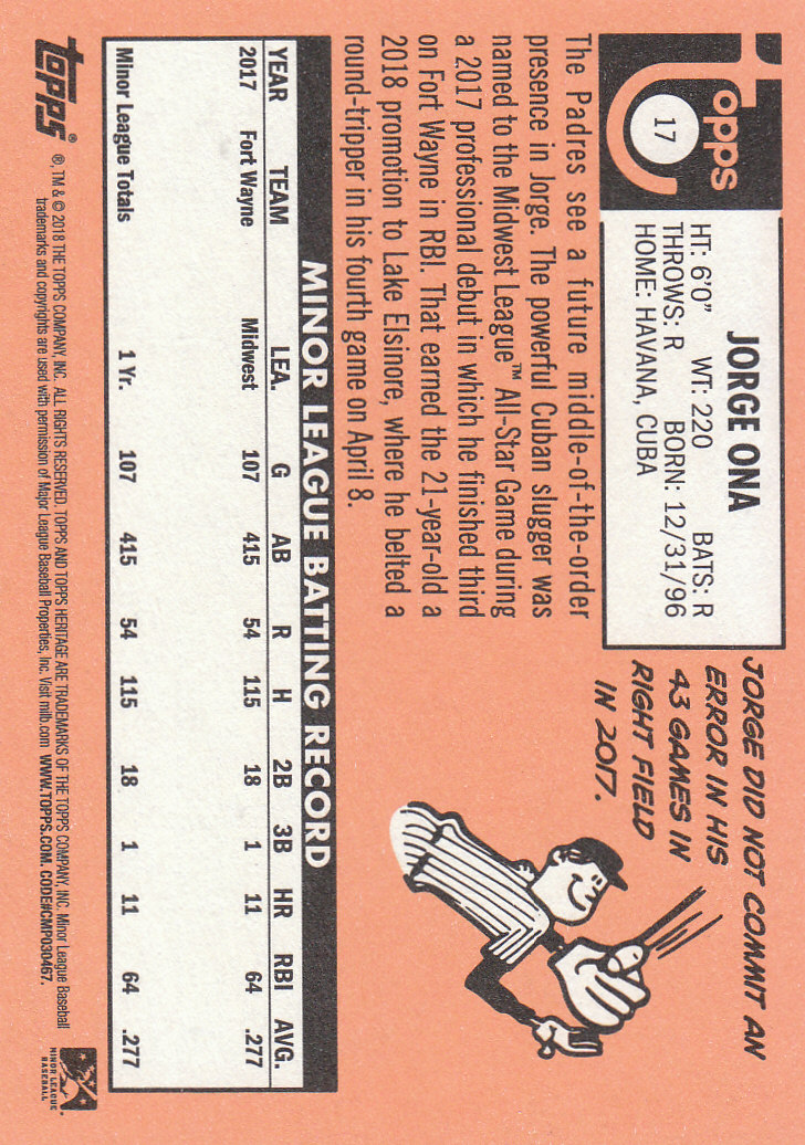 2018 Topps Heritage Minors Baseball Part 1 Main Set - Picture 29 of 369