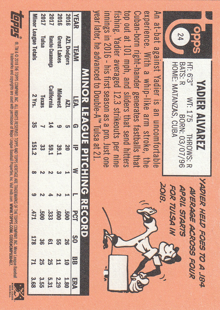 2018 Topps Heritage Minors Baseball Part 1 Main Set - Picture 43 of 369