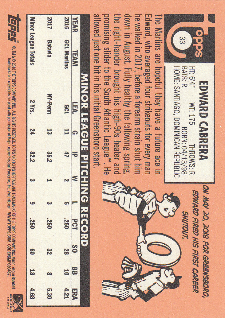 2018 Topps Heritage Minors Baseball Part 1 Main Set - Picture 59 of 369