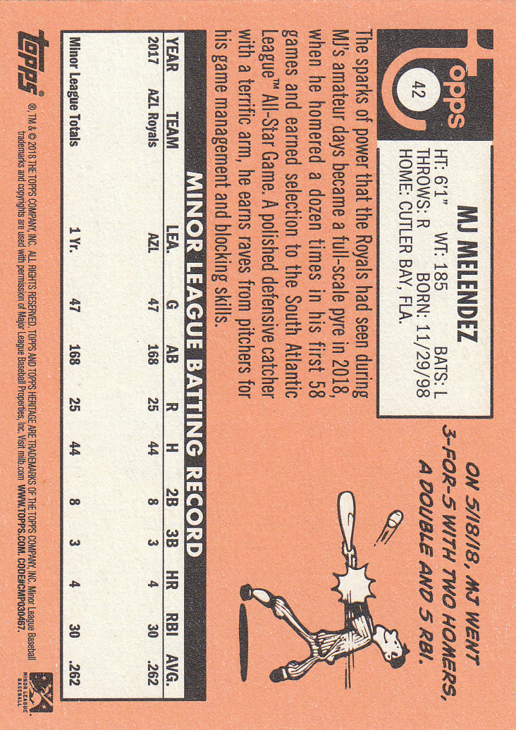 2018 Topps Heritage Minors Baseball Part 1 Main Set - Picture 77 of 369