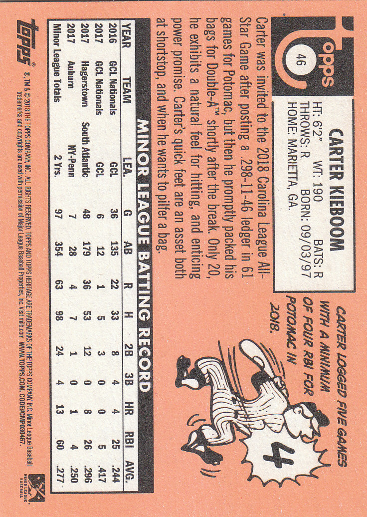 2018 Topps Heritage Minors Baseball Part 1 Main Set - Picture 83 of 369