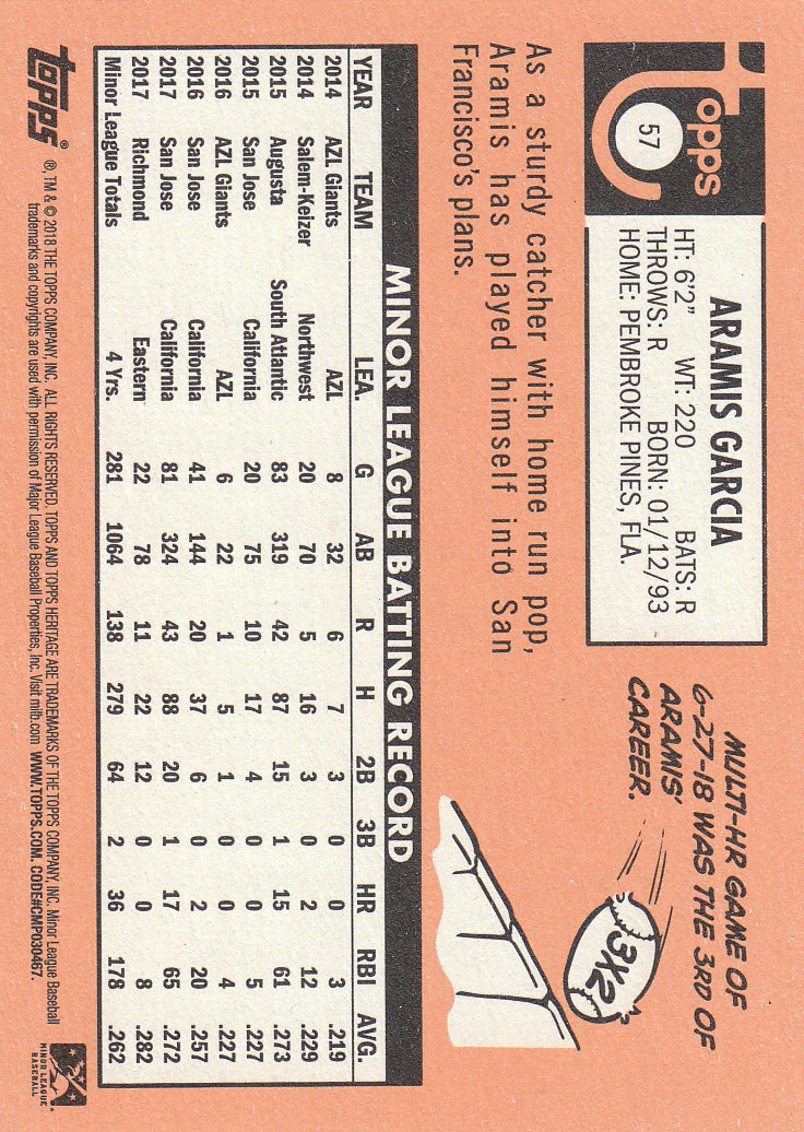 2018 Topps Heritage Minors Baseball Part 1 Main Set - Picture 103 of 369