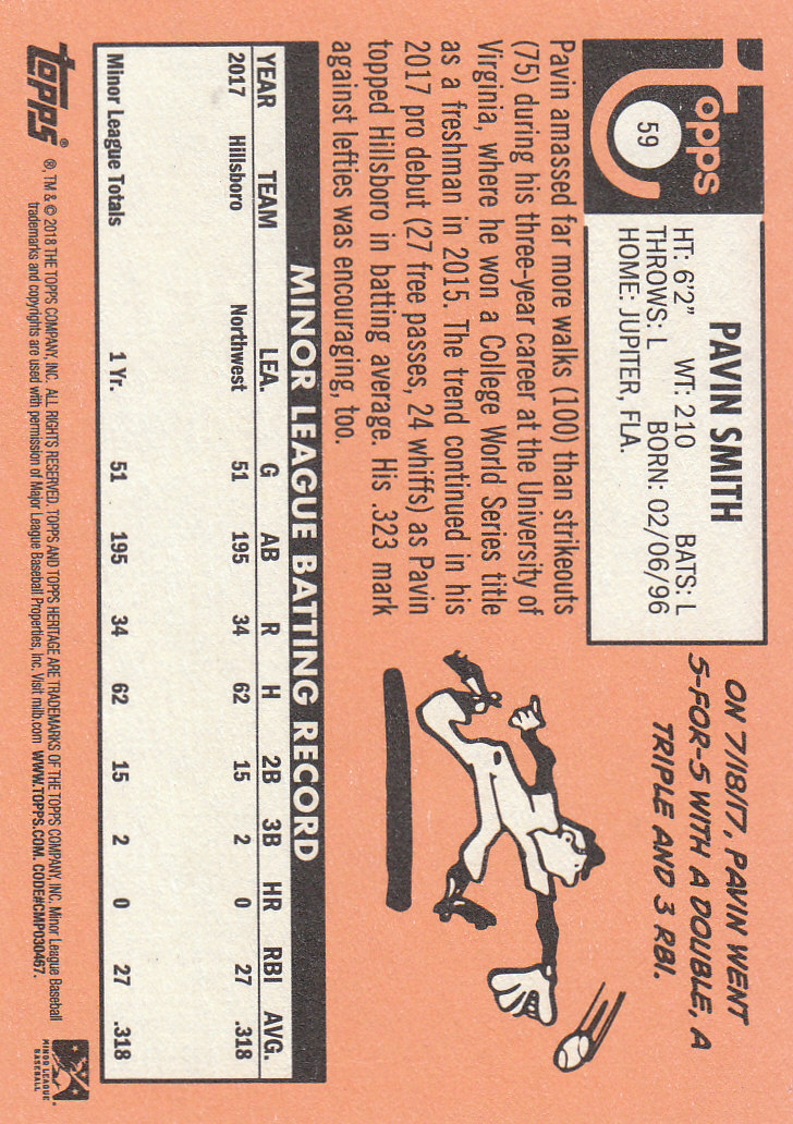 2018 Topps Heritage Minors Baseball Part 1 Main Set - Picture 107 of 369