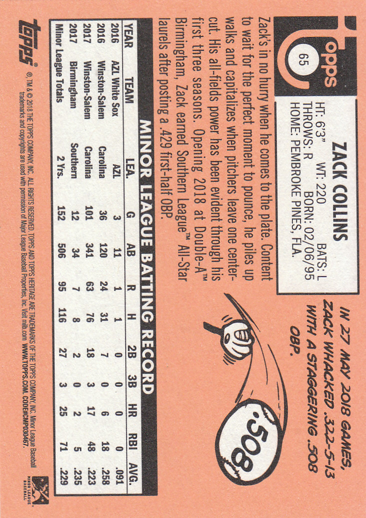 2018 Topps Heritage Minors Baseball Part 1 Main Set - Picture 117 of 369