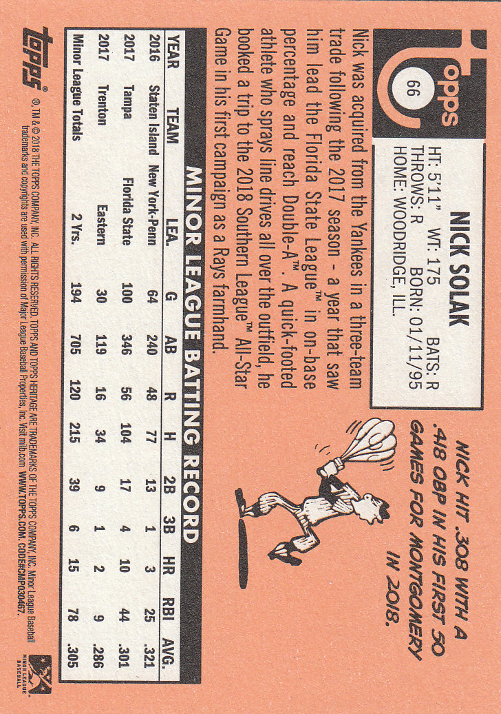 2018 Topps Heritage Minors Baseball Part 1 Main Set - Picture 119 of 369