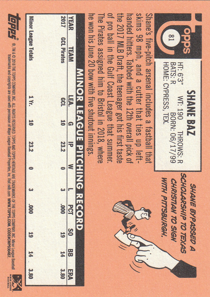 2018 Topps Heritage Minors Baseball Part 1 Main Set - Picture 147 of 369