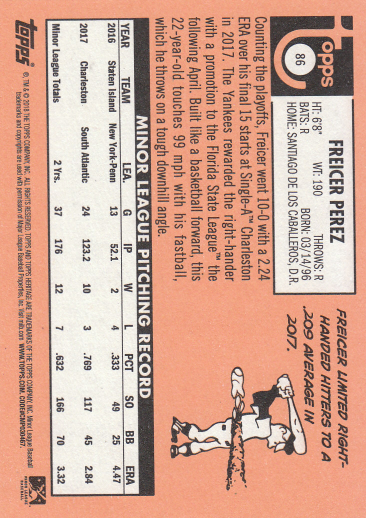 2018 Topps Heritage Minors Baseball Part 1 Main Set - Picture 157 of 369