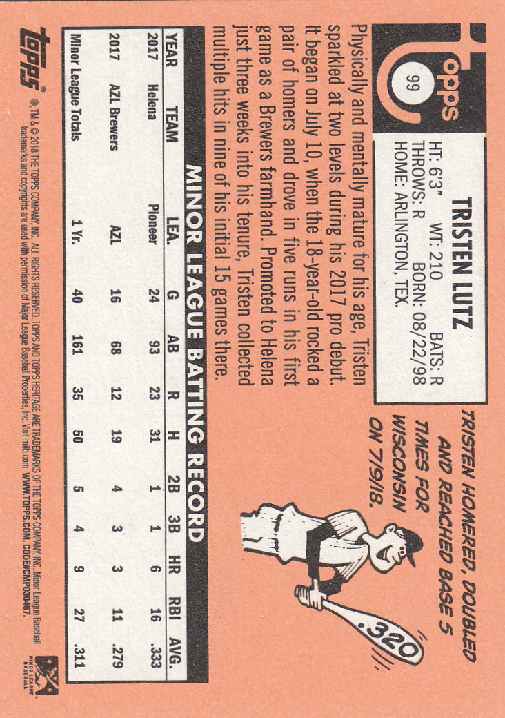 2018 Topps Heritage Minors Baseball Part 1 Main Set - Picture 179 of 369
