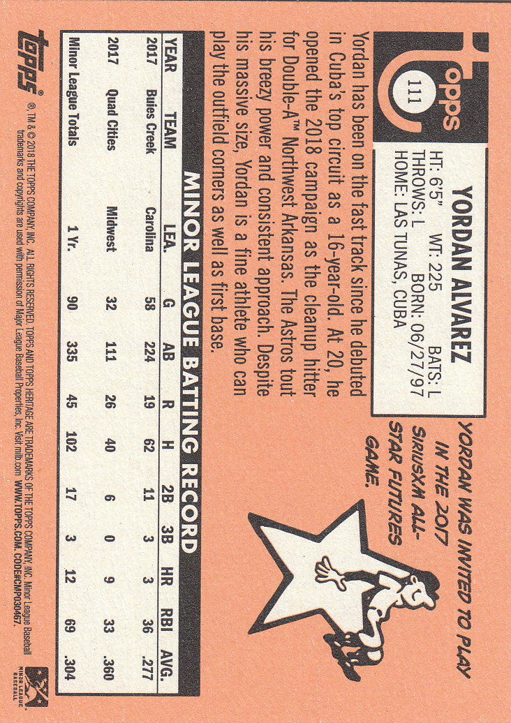 2018 Topps Heritage Minors Baseball Part 1 Main Set - Picture 199 of 369