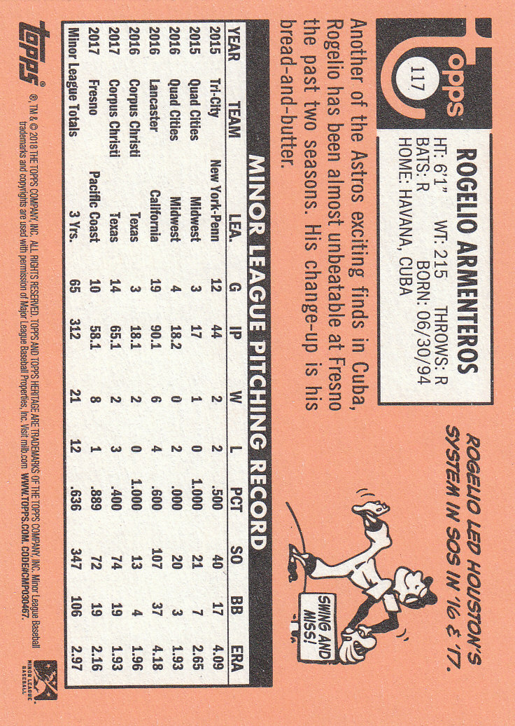 2018 Topps Heritage Minors Baseball Part 1 Main Set - Picture 211 of 369