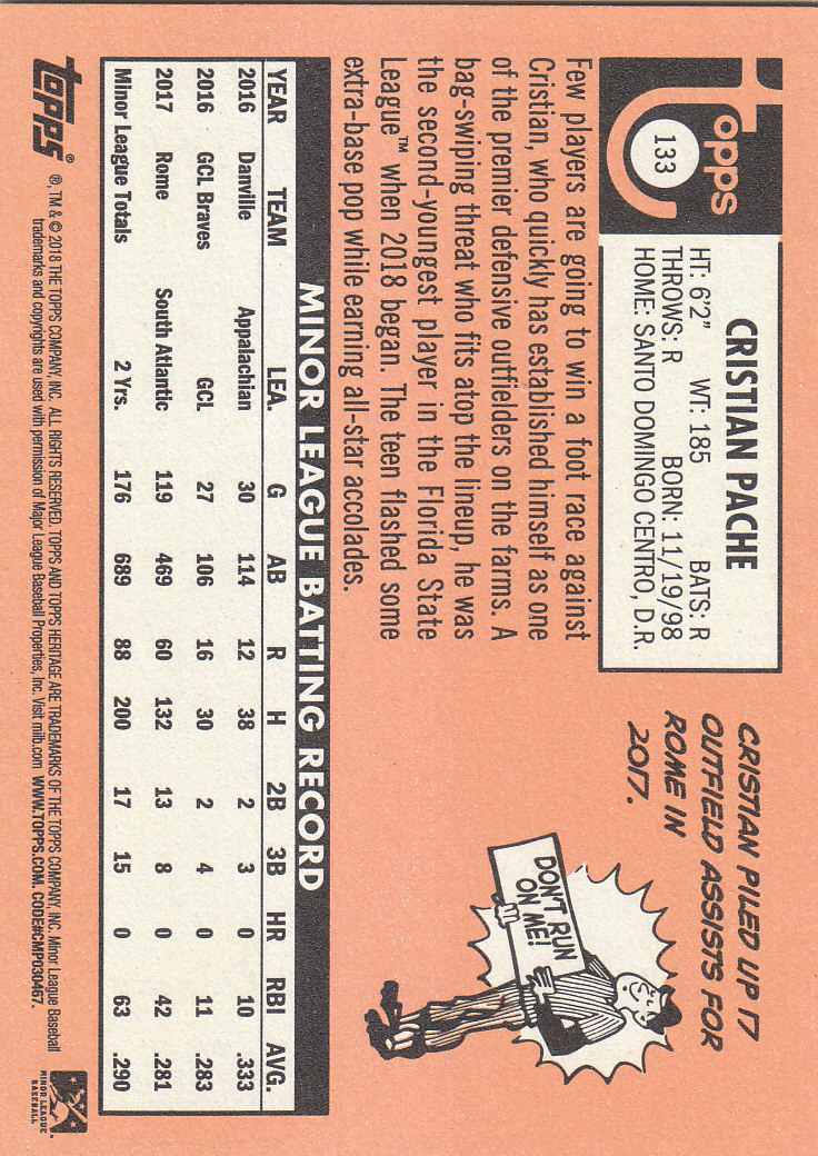2018 Topps Heritage Minors Baseball Part 1 Main Set - Picture 239 of 369