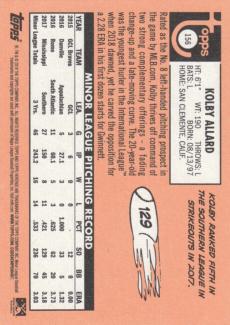 2018 Topps Heritage Minors Baseball Part 1 Main Set - Picture 277 of 369