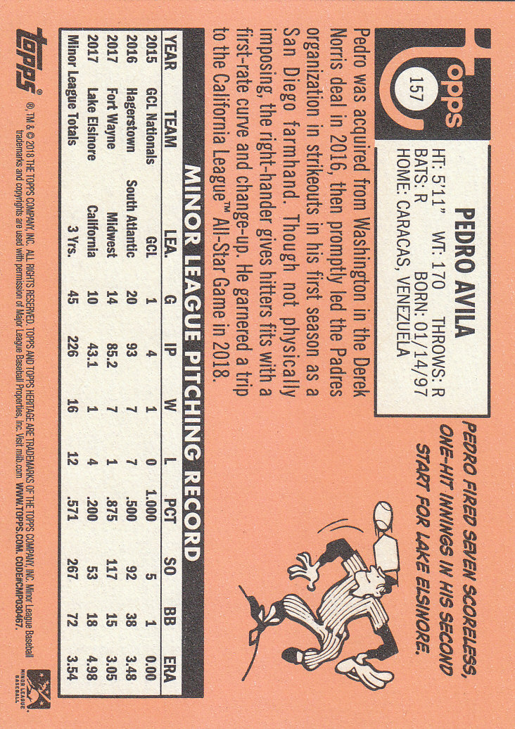 2018 Topps Heritage Minors Baseball Part 1 Main Set - Picture 279 of 369