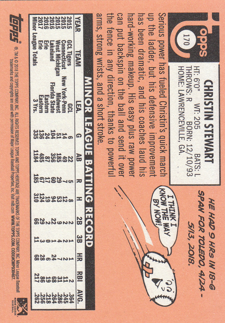 2018 Topps Heritage Minors Baseball Part 1 Main Set - Picture 305 of 369