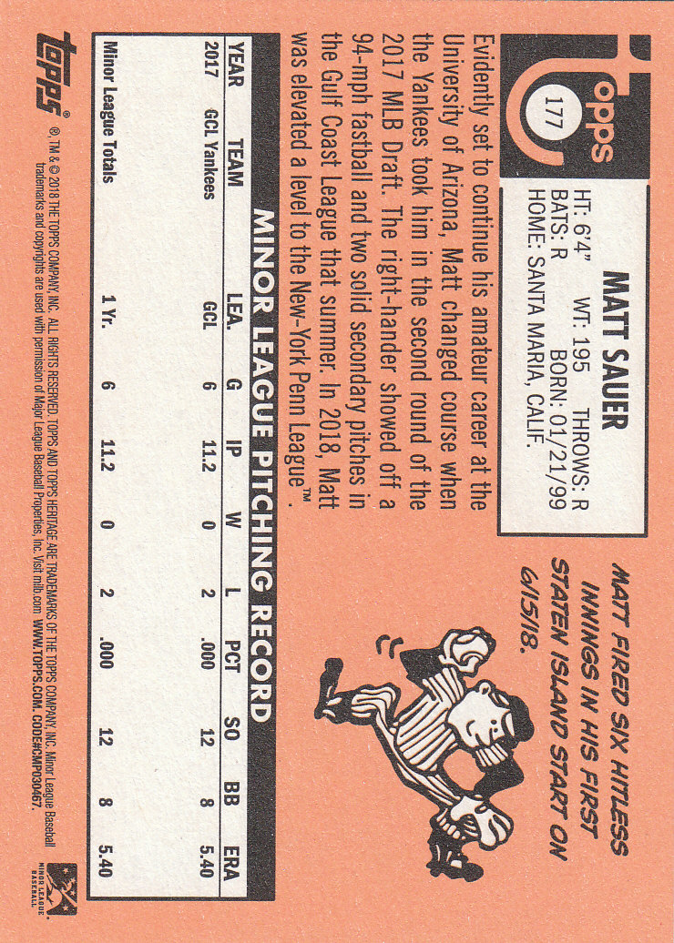 2018 Topps Heritage Minors Baseball Part 1 Main Set - Picture 319 of 369