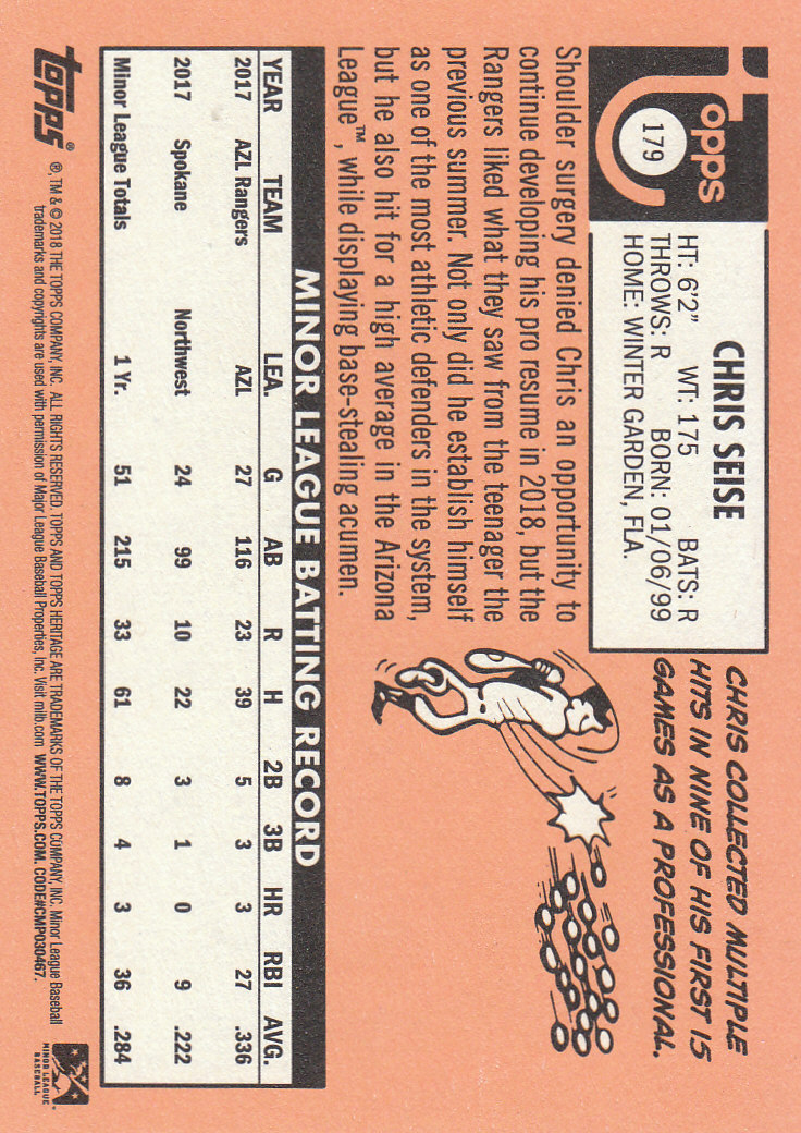 2018 Topps Heritage Minors Baseball Part 1 Main Set - Picture 323 of 369