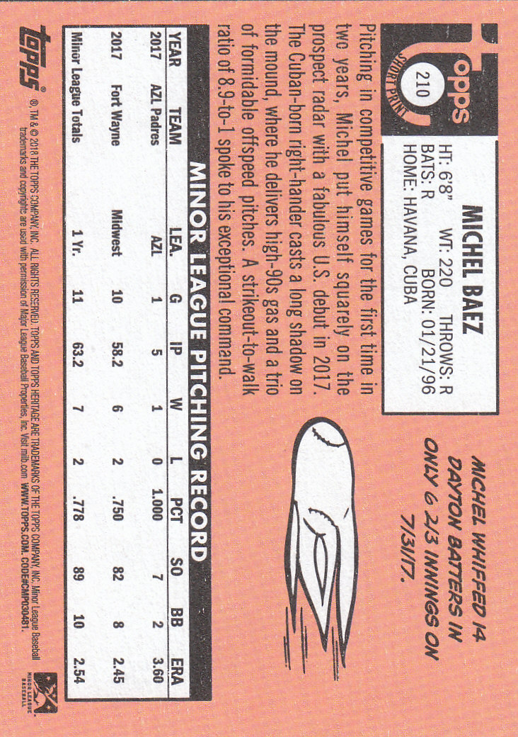 2018 Topps Heritage Minors Baseball Part 1 Main Set - Picture 367 of 369