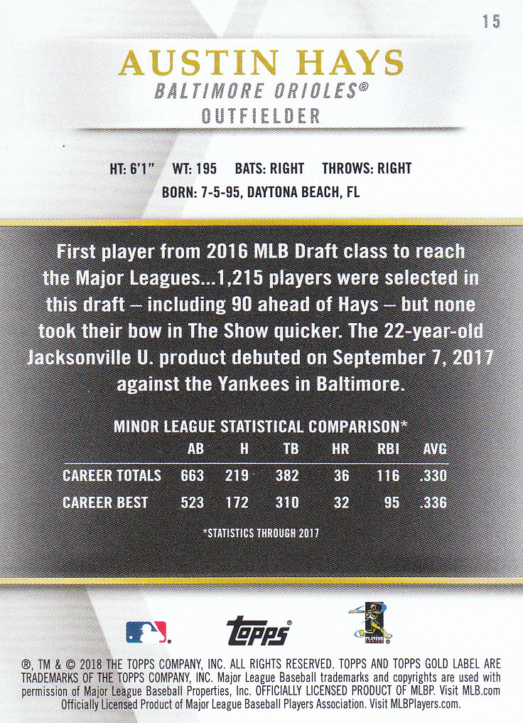 2018 Topps Gold Label Baseball Part 2 Class 2 Main and Parallel Cards - Picture 27 of 173