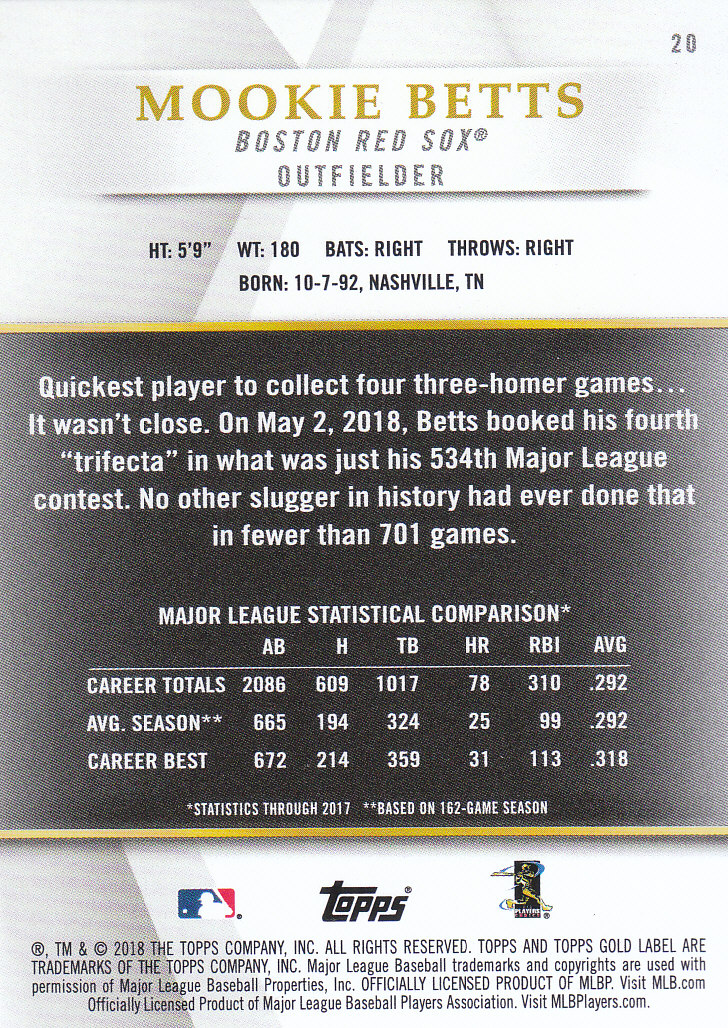 2018 Topps Gold Label Baseball Part 2 Class 2 Main and Parallel Cards - Picture 35 of 173