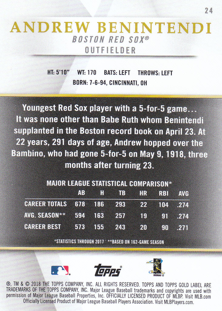 2018 Topps Gold Label Baseball Part 2 Class 2 Main and Parallel Cards - Picture 41 of 173