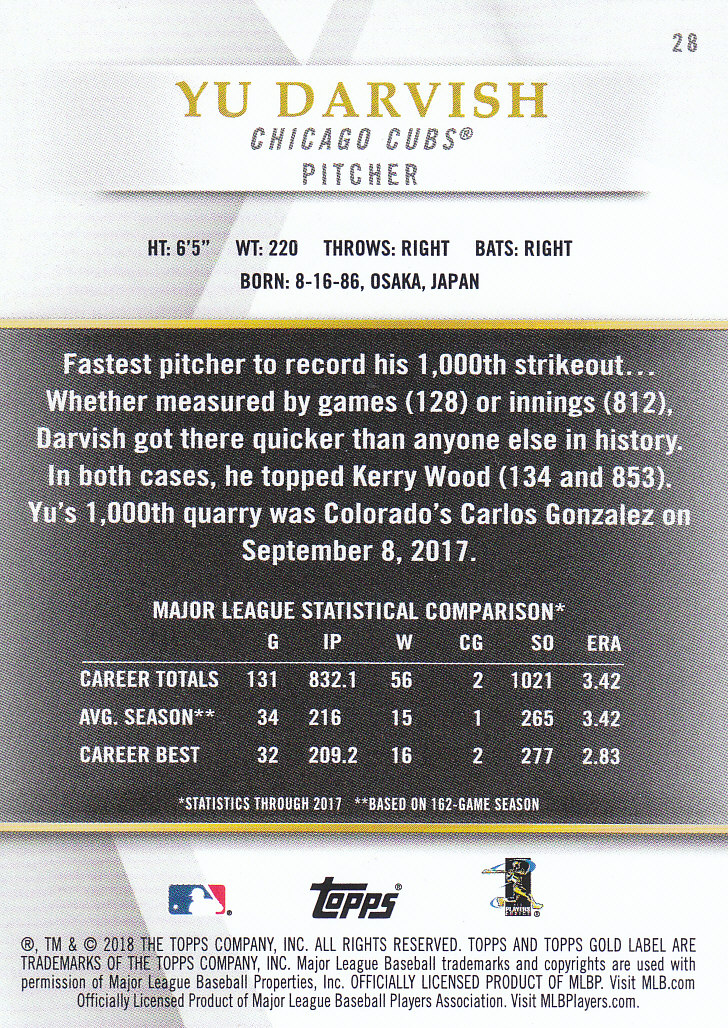 2018 Topps Gold Label Baseball Part 2 Class 2 Main and Parallel Cards - Picture 43 of 173