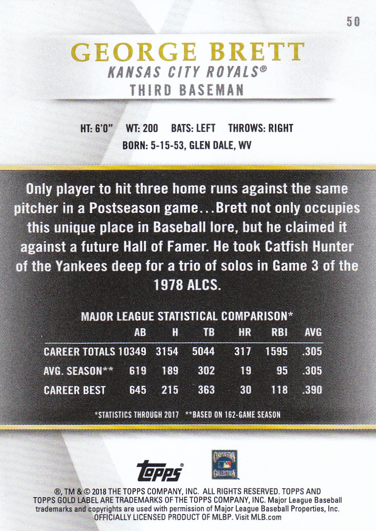 2018 Topps Gold Label Baseball Part 2 Class 2 Main and Parallel Cards - Picture 69 of 173