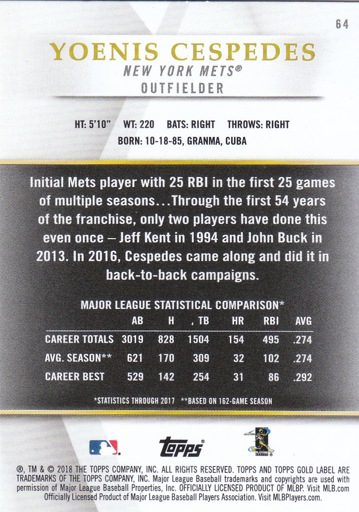 2018 Topps Gold Label Baseball Part 2 Class 2 Main and Parallel Cards - Picture 89 of 173