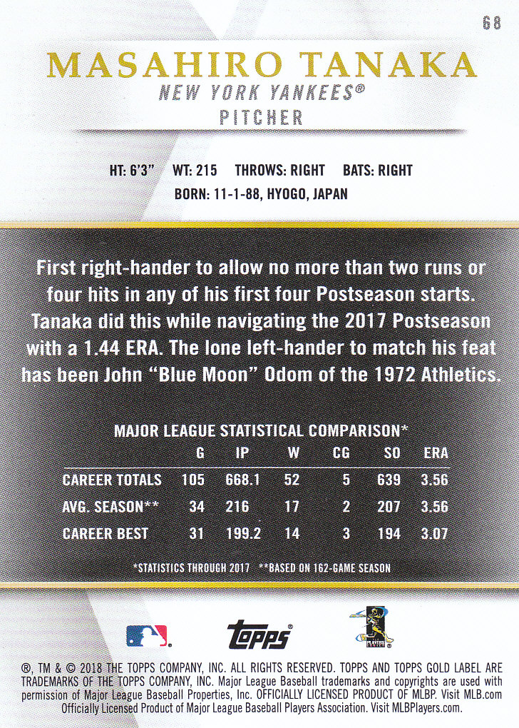 2018 Topps Gold Label Baseball Part 2 Class 2 Main and Parallel Cards - Picture 97 of 173